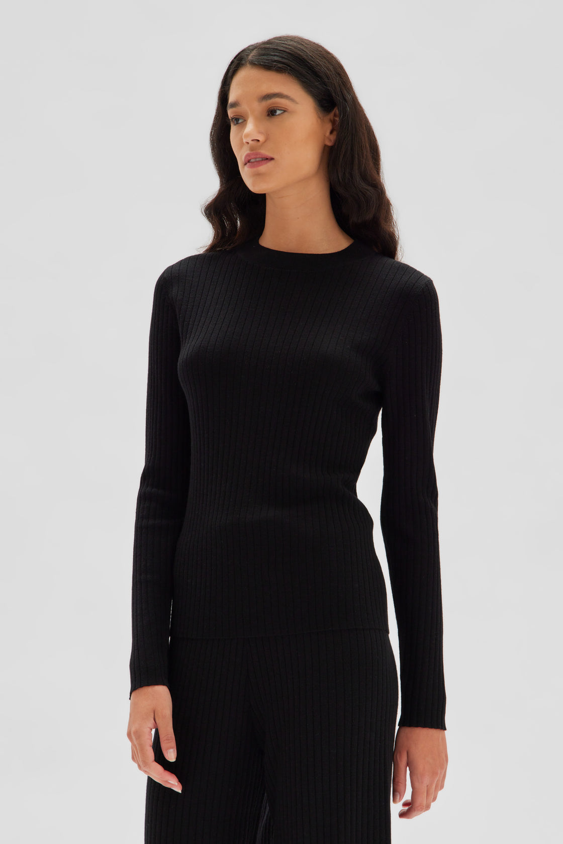 Mia Long Sleeve Knit - Black