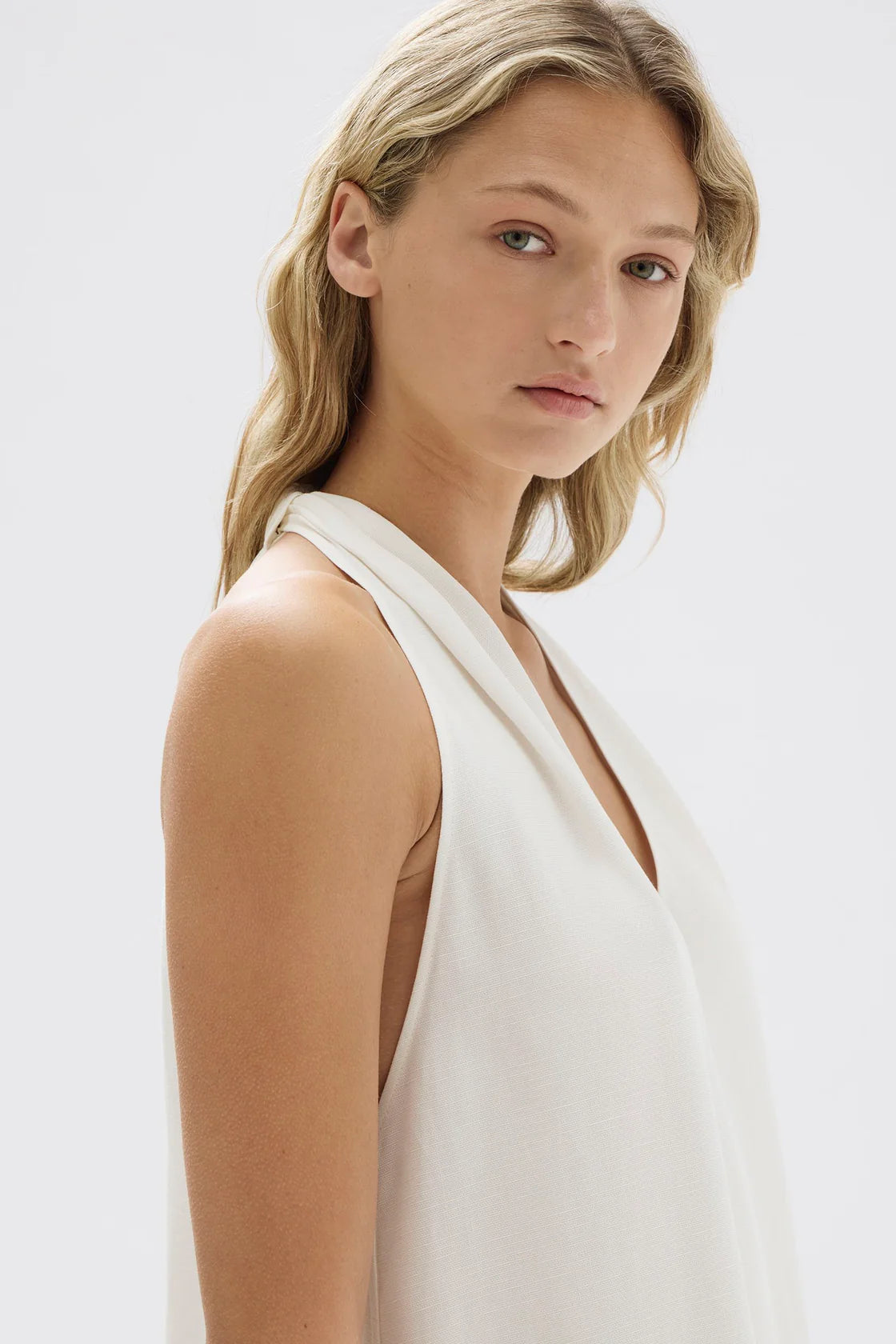 Morgan Halter Midi Dress - Cream