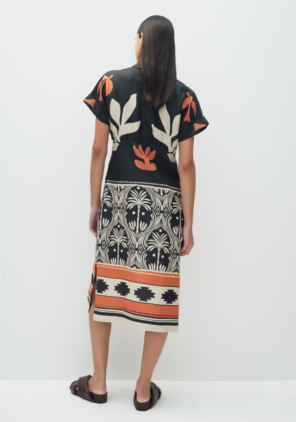 Imala Linen Shirt Dress - Print