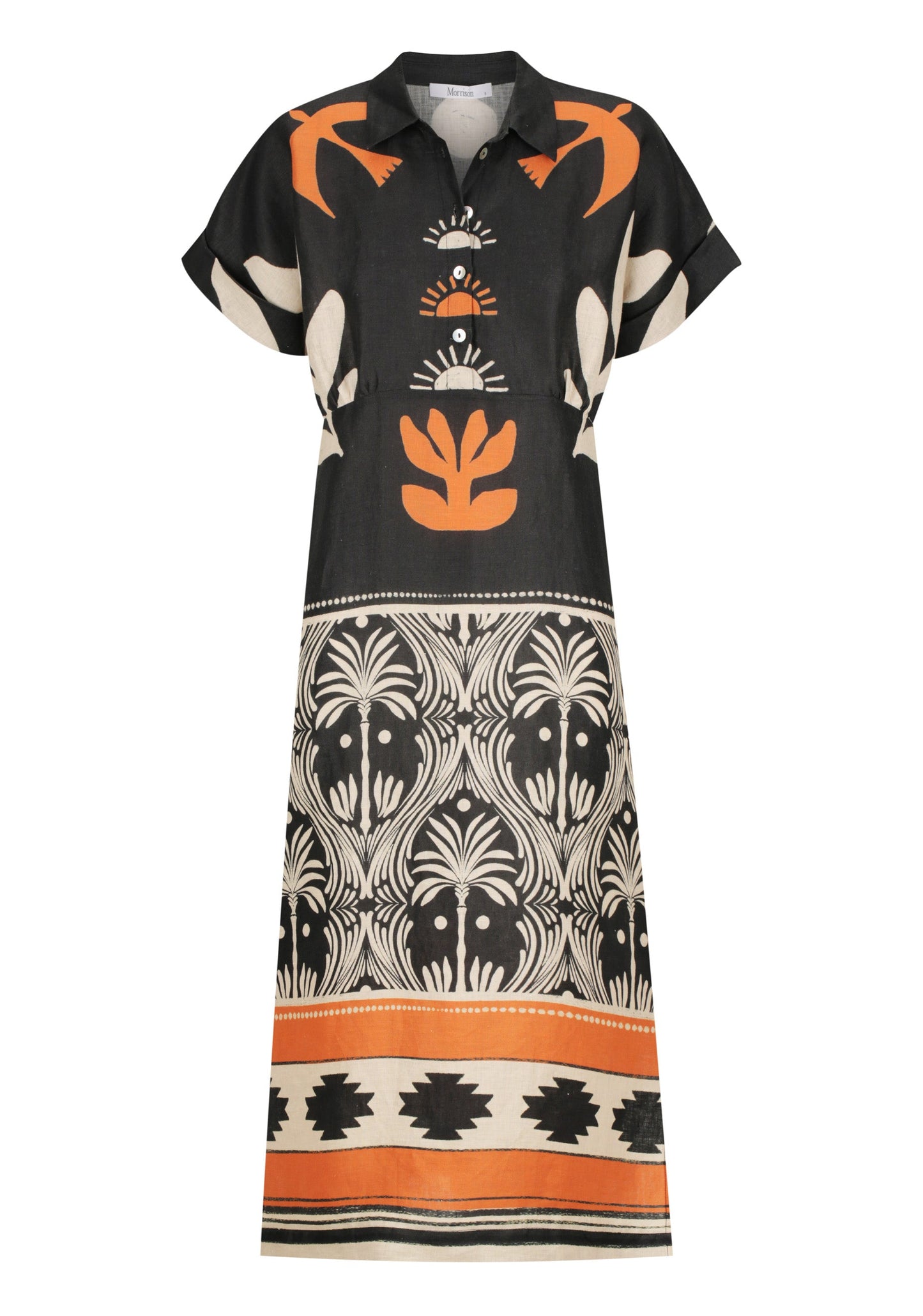 Imala Linen Shirt Dress - Print