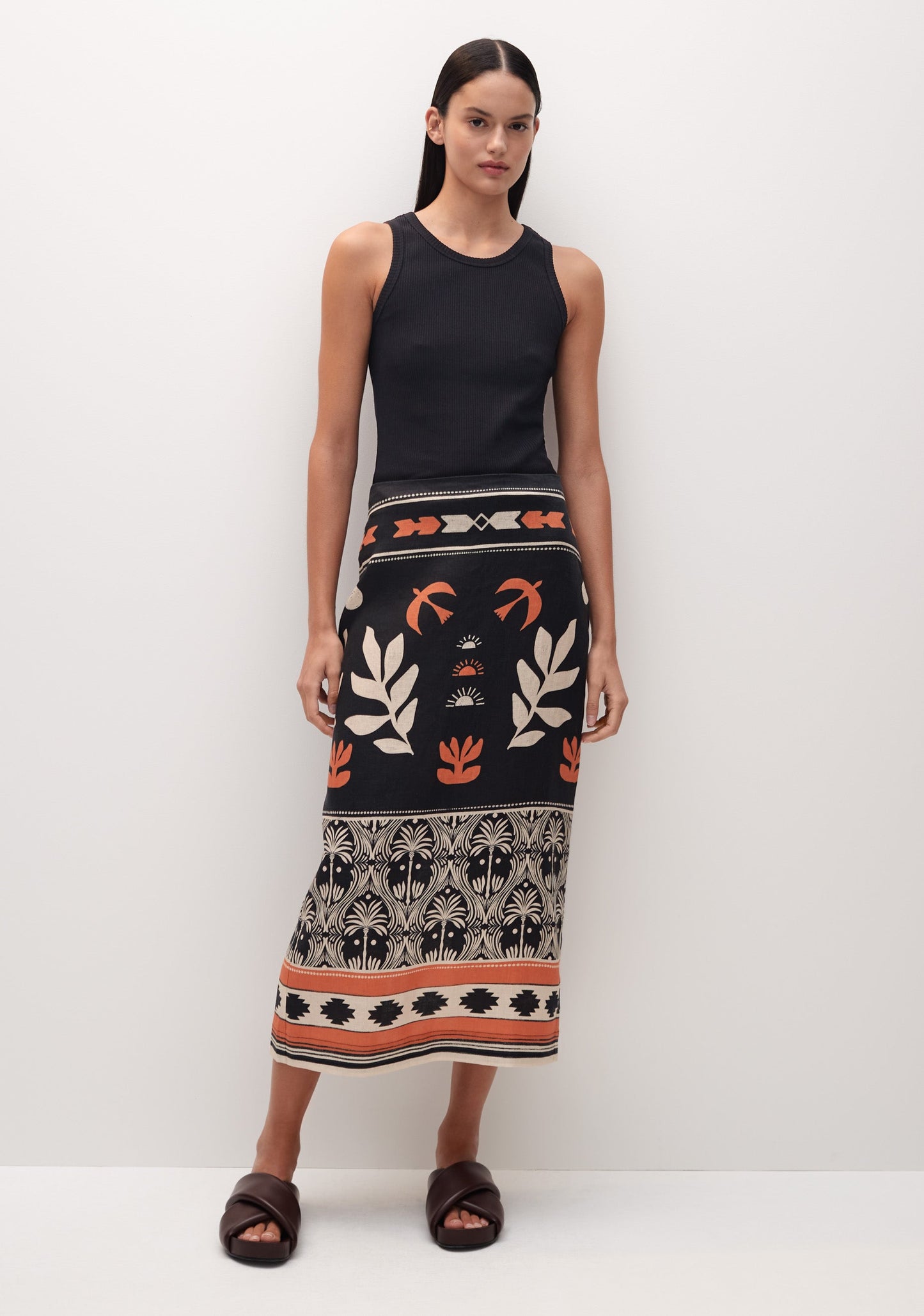Imala Linen Skirt - Print