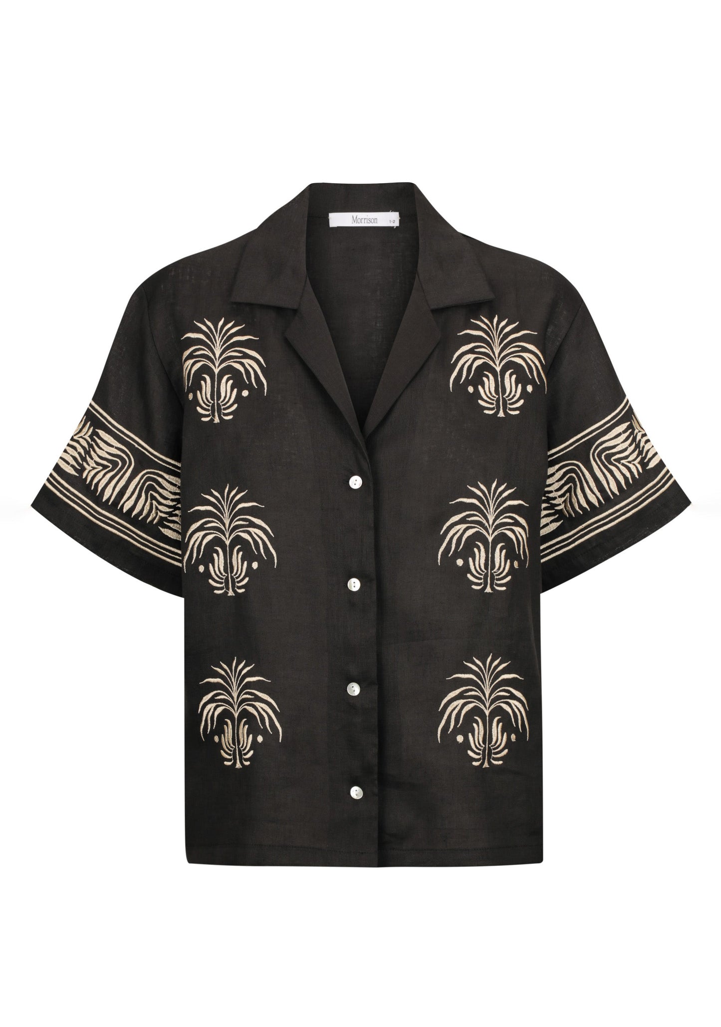 Kalea Linen SS Shirt- Black