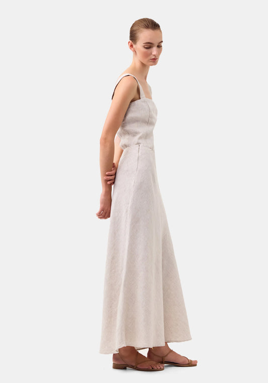 Kari Linen Skirt - Pebble