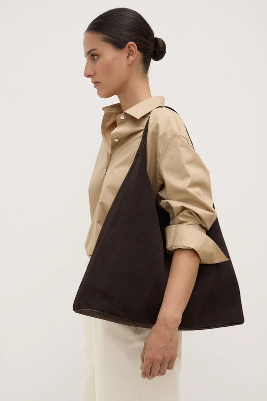 Neve Suede Shoulder Bag - Ganache