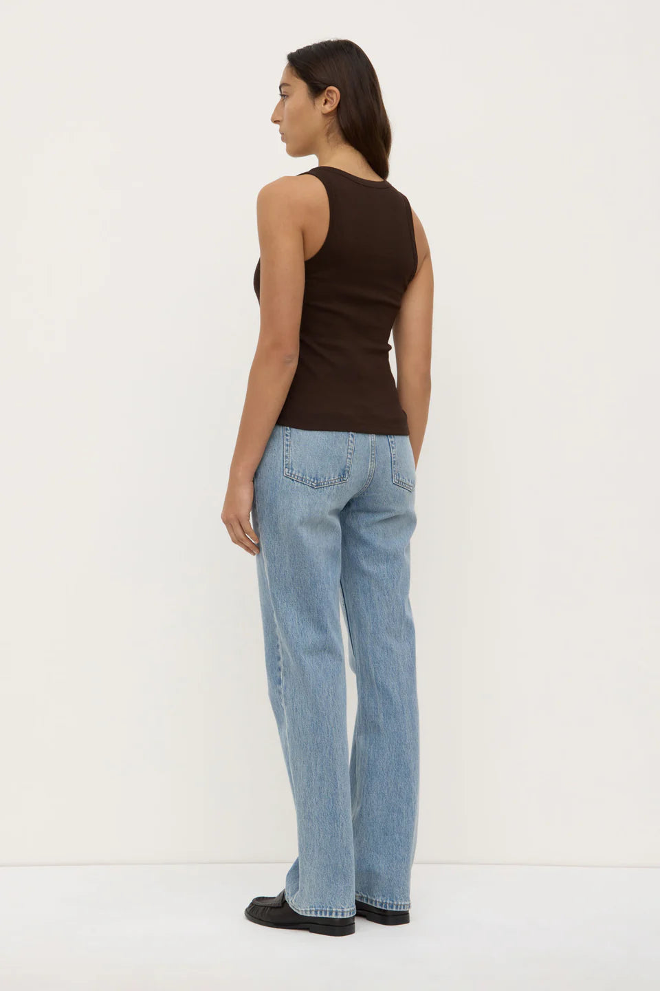 Robyn Scoop Neck Rib Tank - Ganache