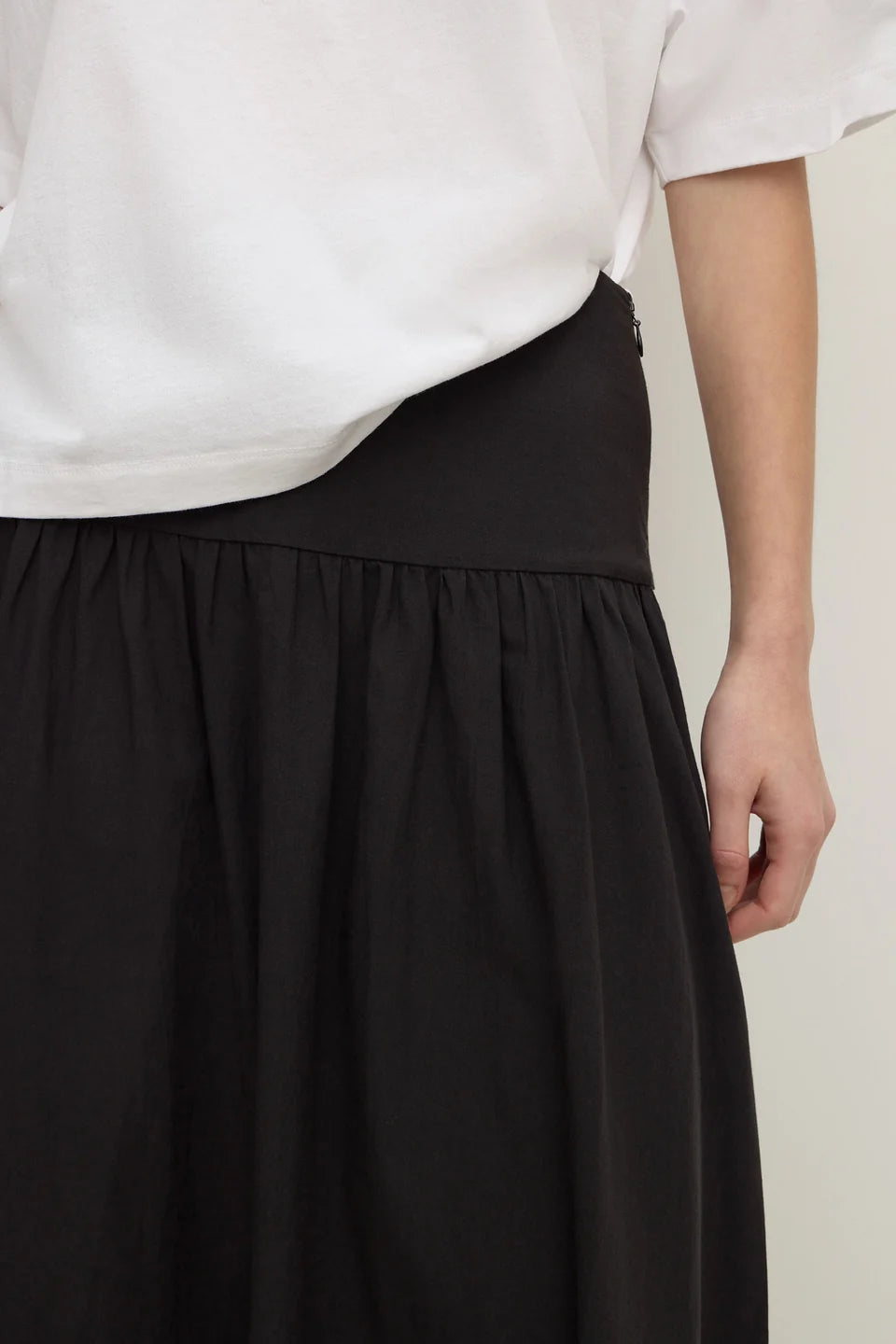 Sarah Cotton Maxi Skirt - Black