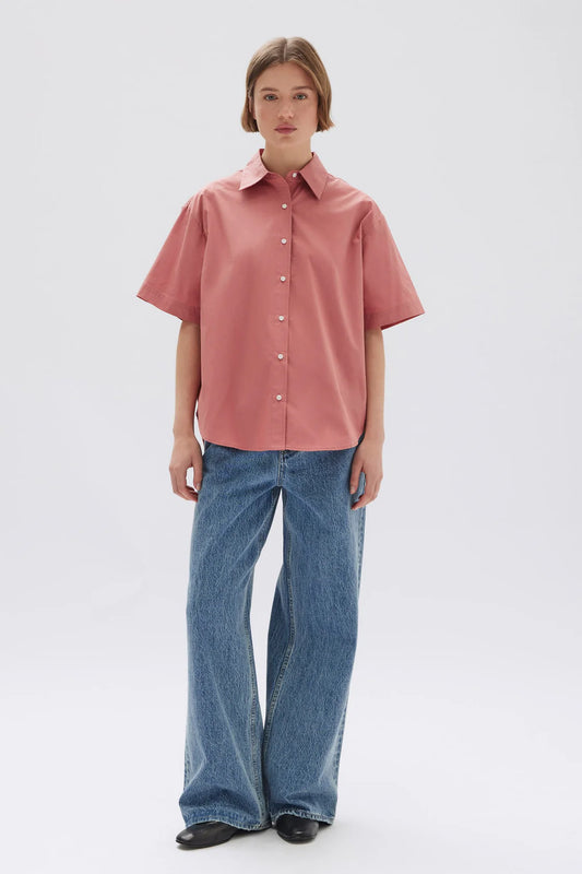 Tala Poplin Short Sleeve Shirt - Lotus