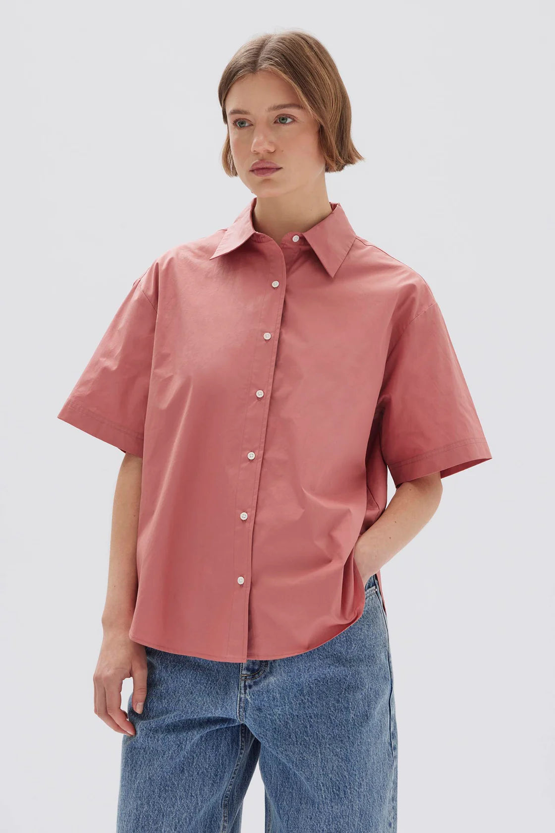 Tala Poplin Short Sleeve Shirt - Lotus
