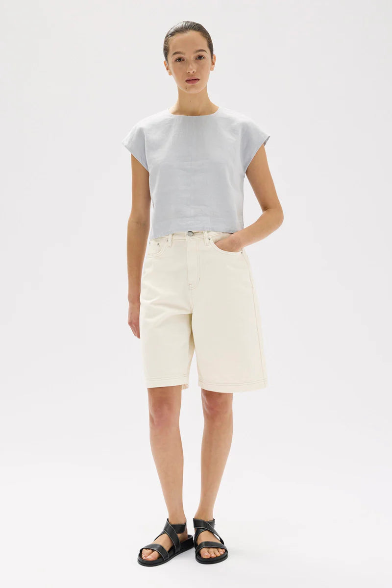 Tori Linen Top - Blue Haze