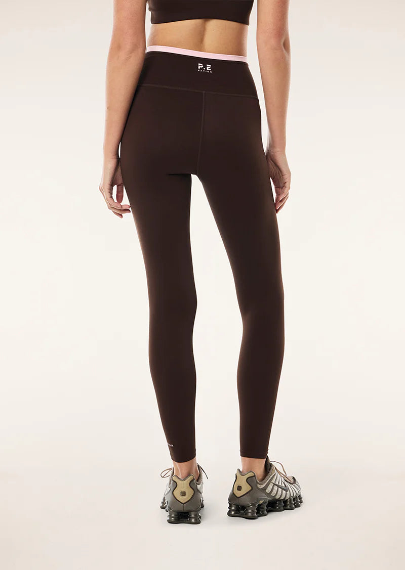 Vita Full Length Legging - Expresso /Chalk Pink