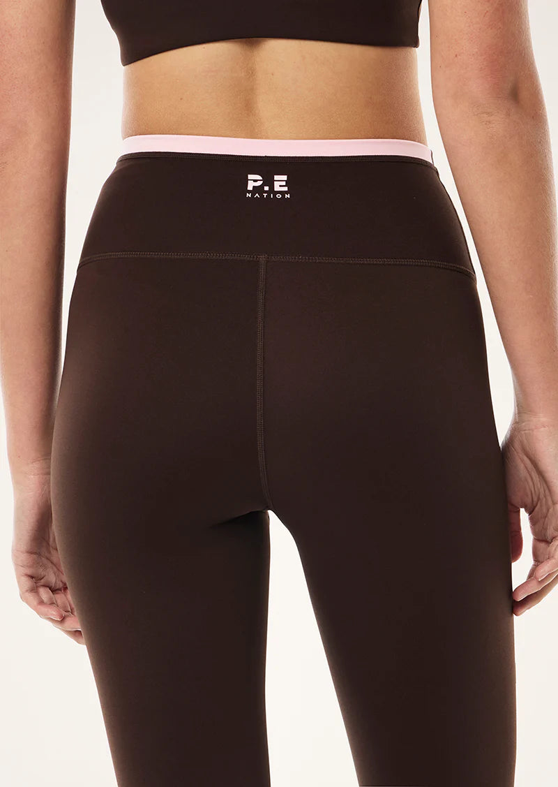Vita Full Length Legging - Expresso /Chalk Pink