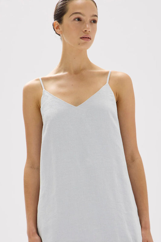 Vallory Linen Slip Dress - Blue Haze
