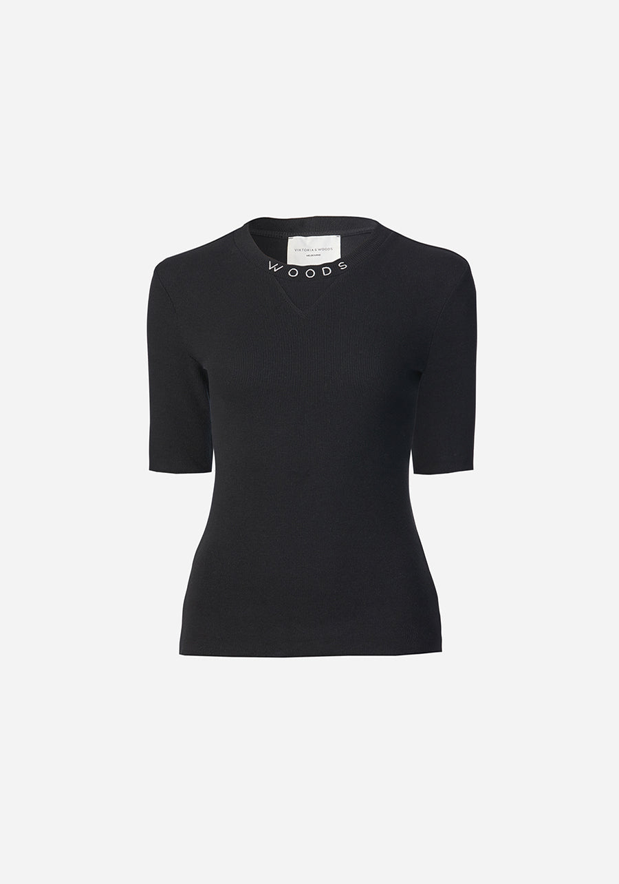 Woods Rib Crew - Black