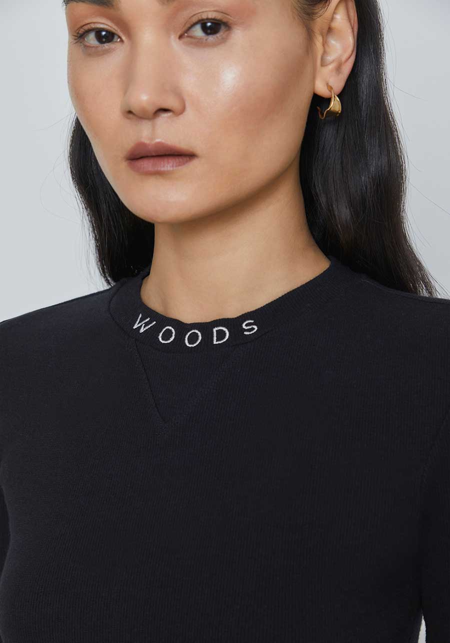 Woods Rib Crew - Black