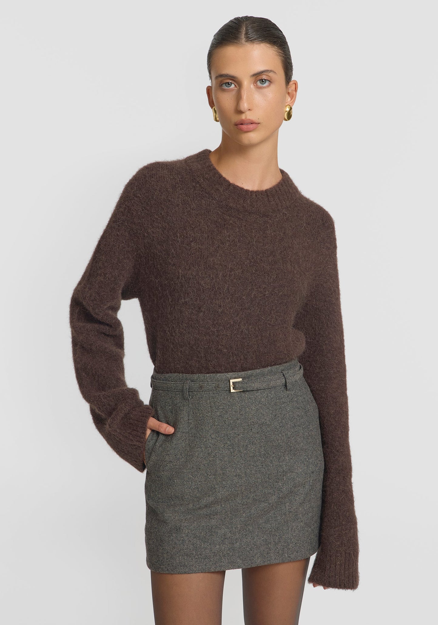 Sterling Skirt -Pebble Brown