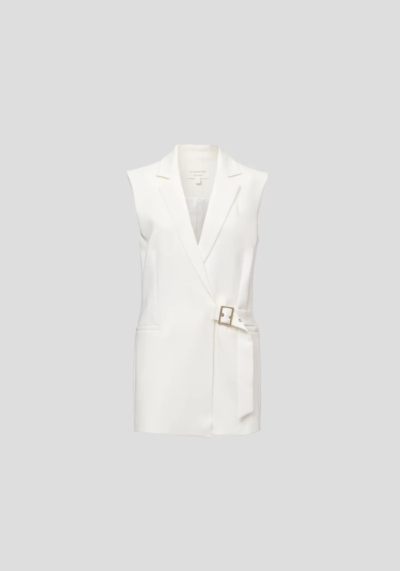 Renowned Sleeveless Blazer - Ivory