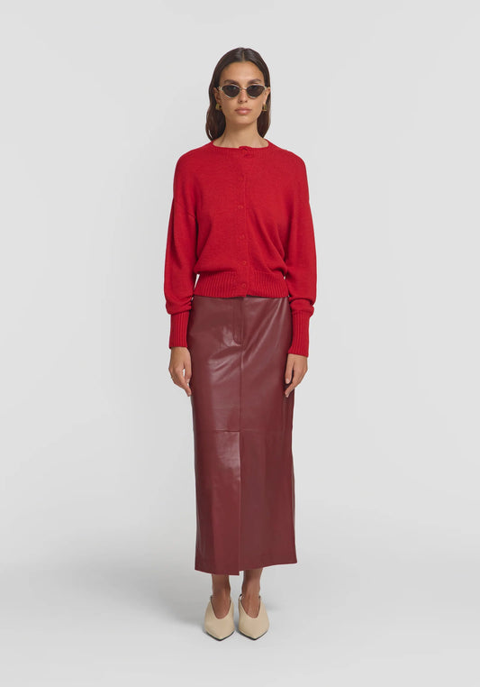 Hart Merino Cardigan - Fire Red