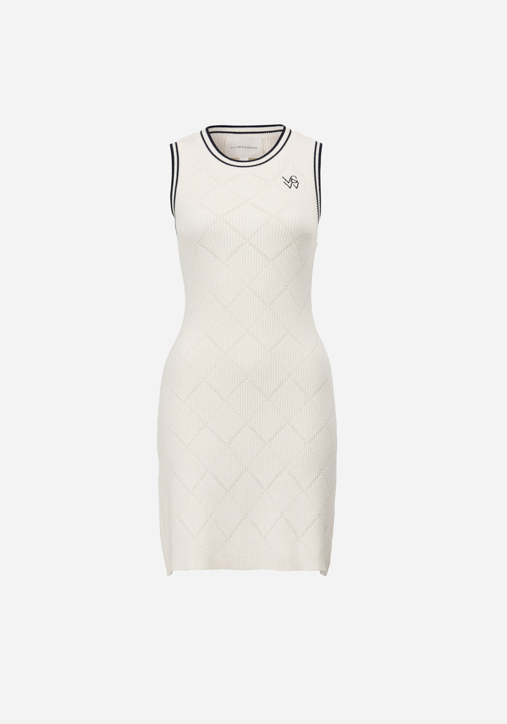 Agassi Mini Dress- Ivory Navy