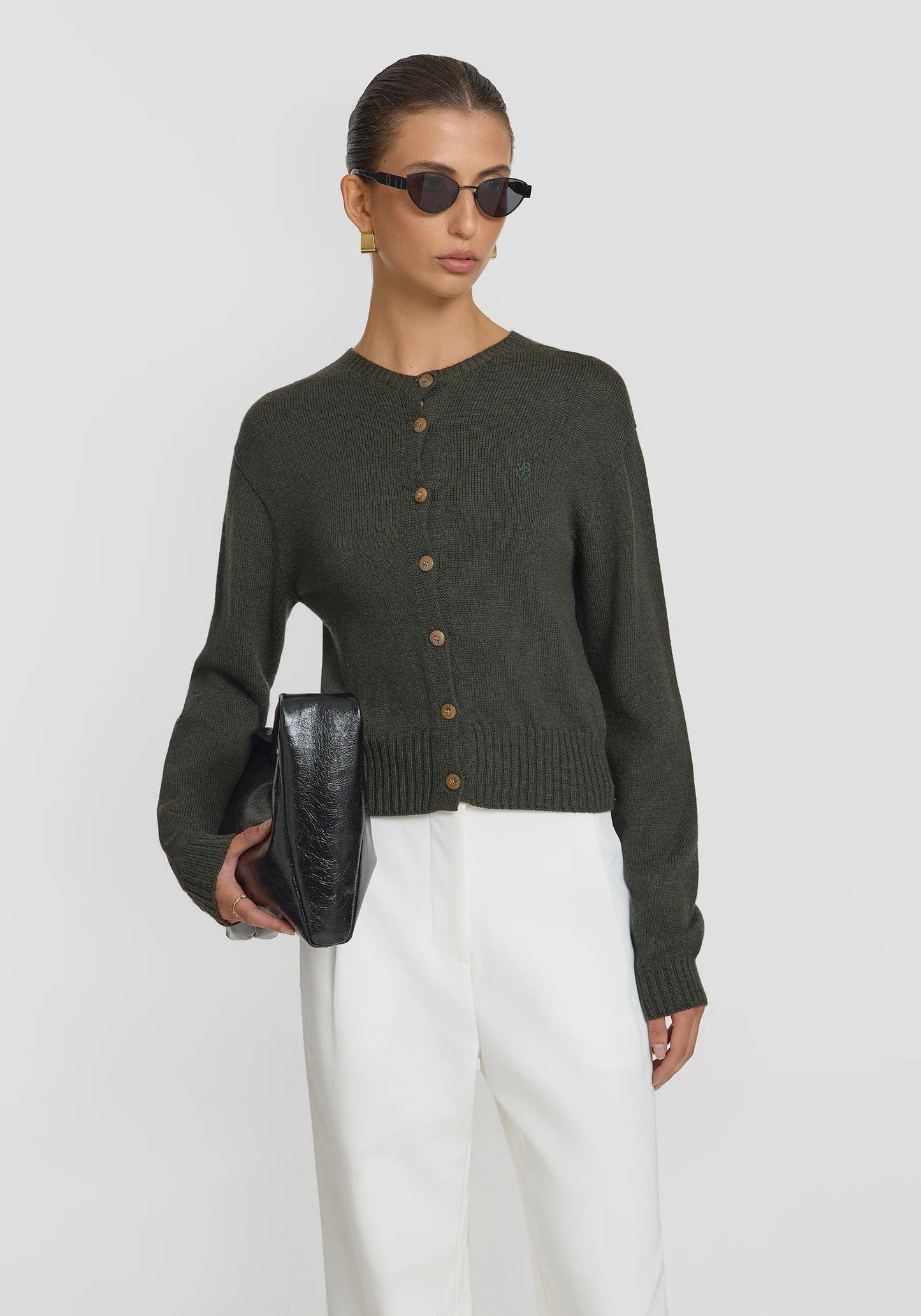 Ego Cardigan - Dark Olive Marle