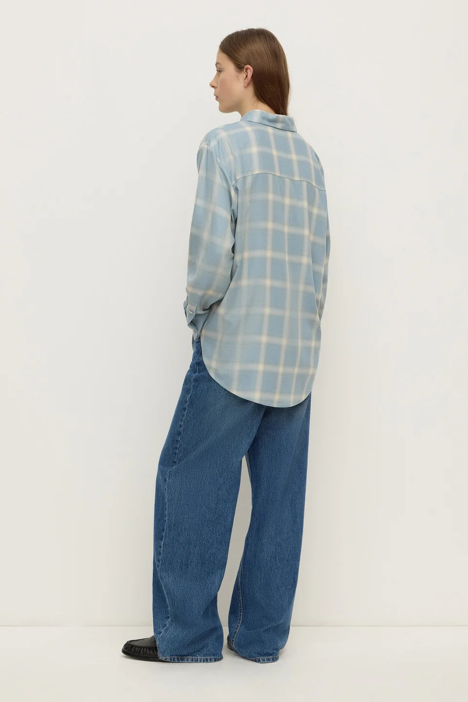 Womens Luka Japanese Shirt - Steel Blue