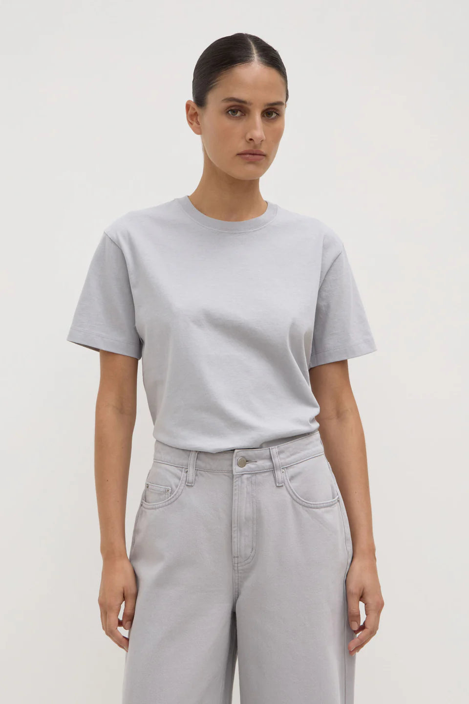 Womens Organic Base Tee - Light Grey