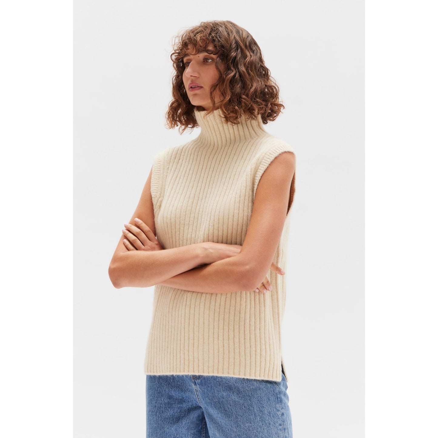 Wool Alpaca Vest - Natural