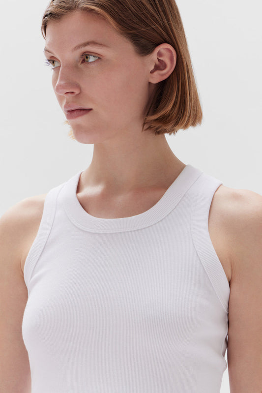 Miana Organic Rib Tank - White