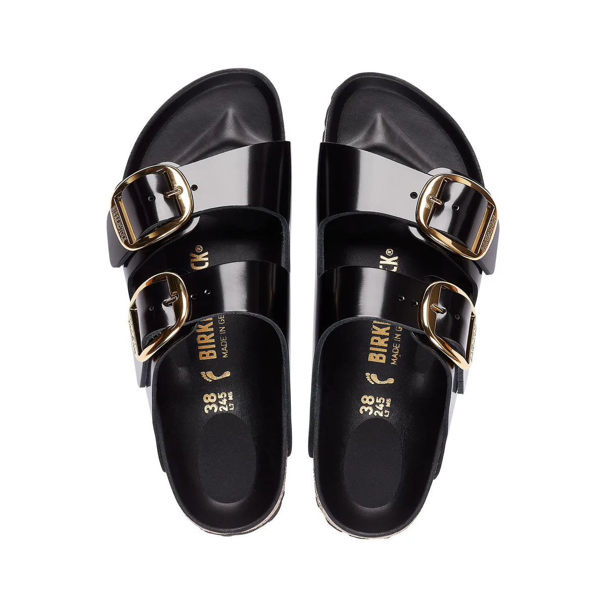 Arizona Big Buckle - High Shine Black - Natural Leather - Reg