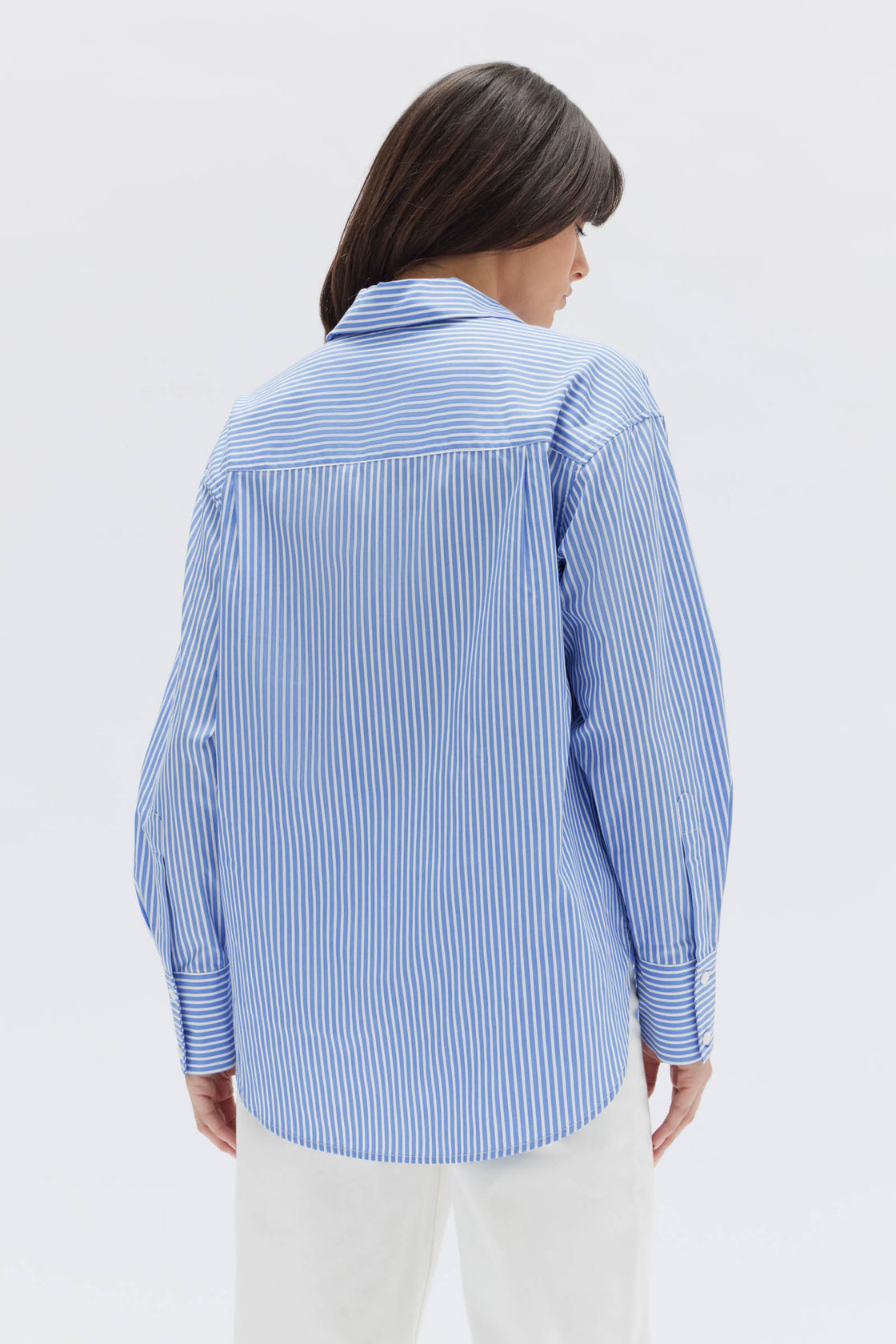 Signature Poplin Shirt - Blue White Stripe