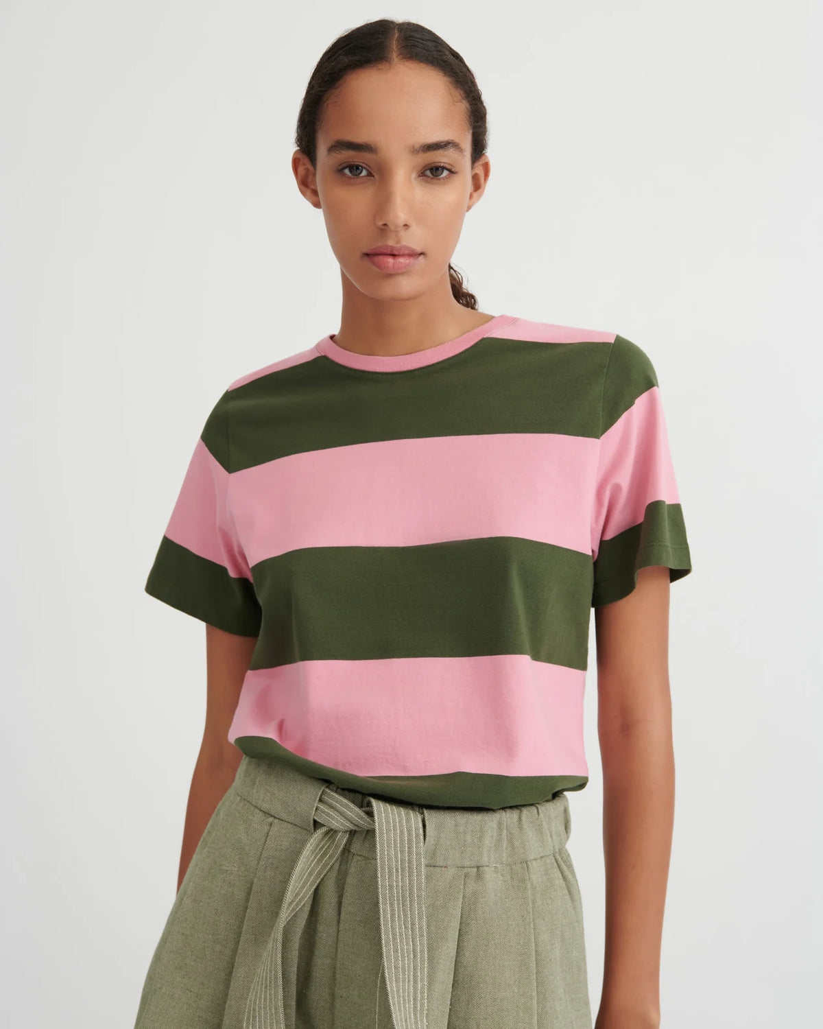 Classic Tee - Begonia Stripe
