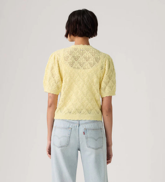 Pauline Pointelle SS Cardi - French Vanilla