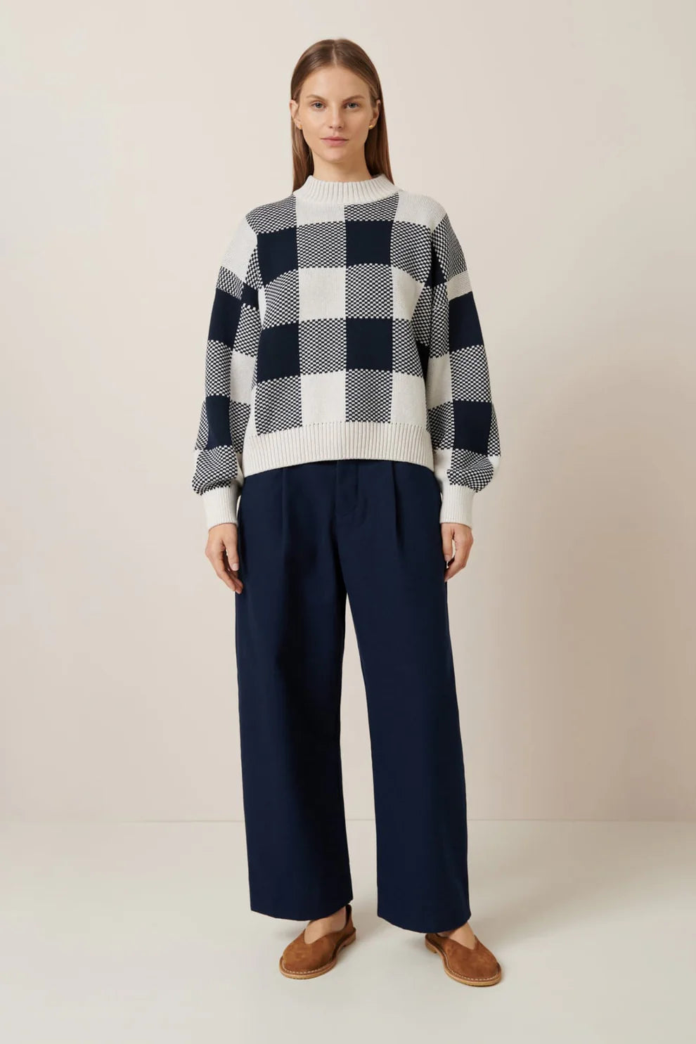 Otti Jumper - Navy Check