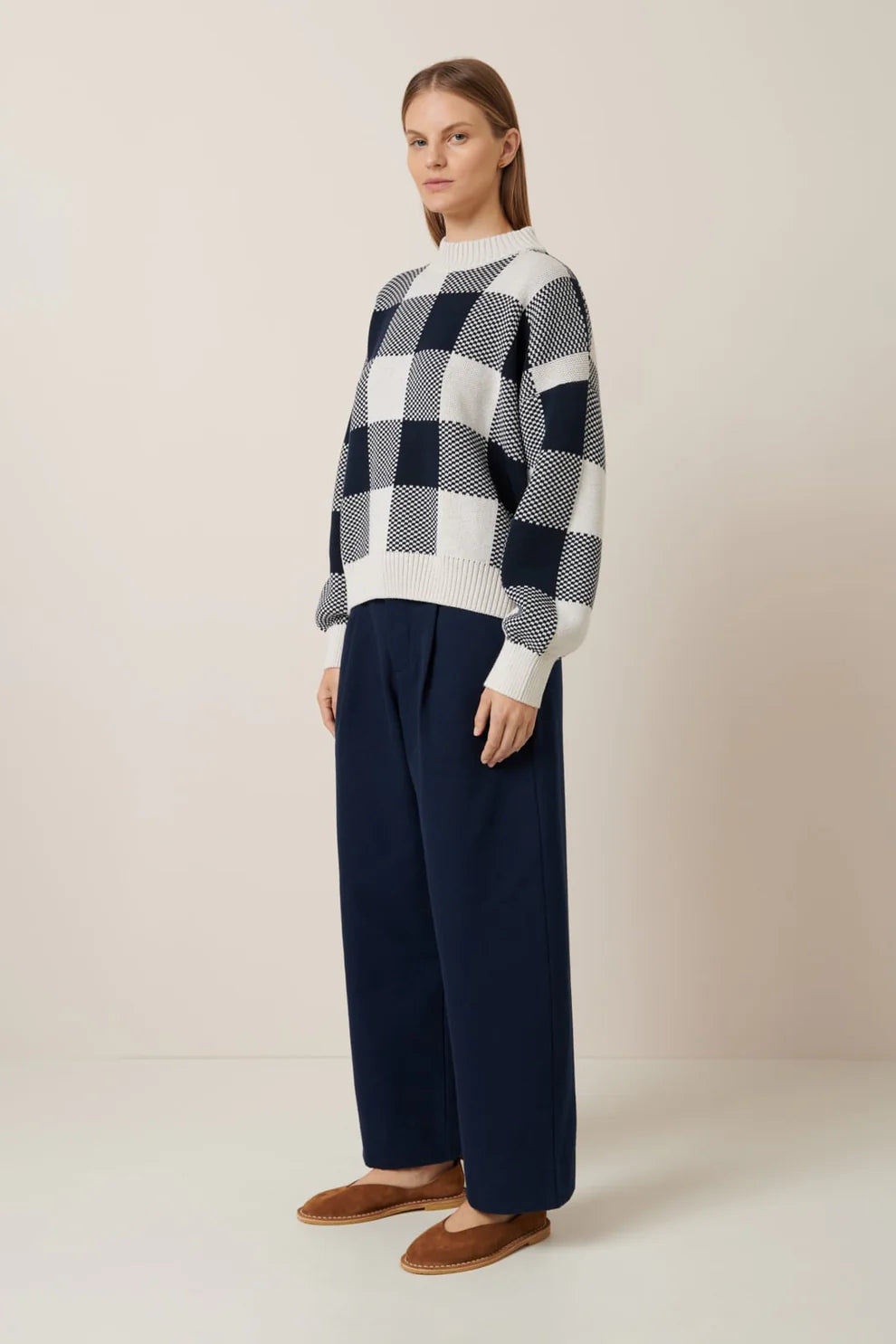 Otti Jumper - Navy Check