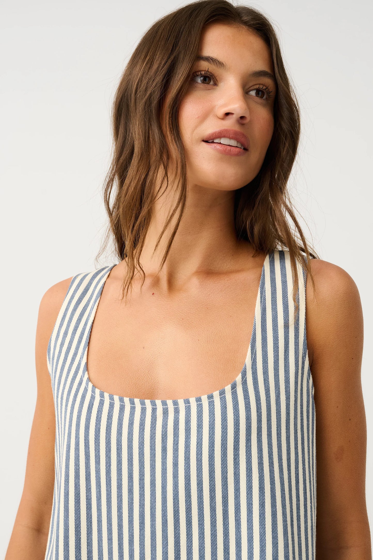 Noa Mini Dress - Stripe Denim