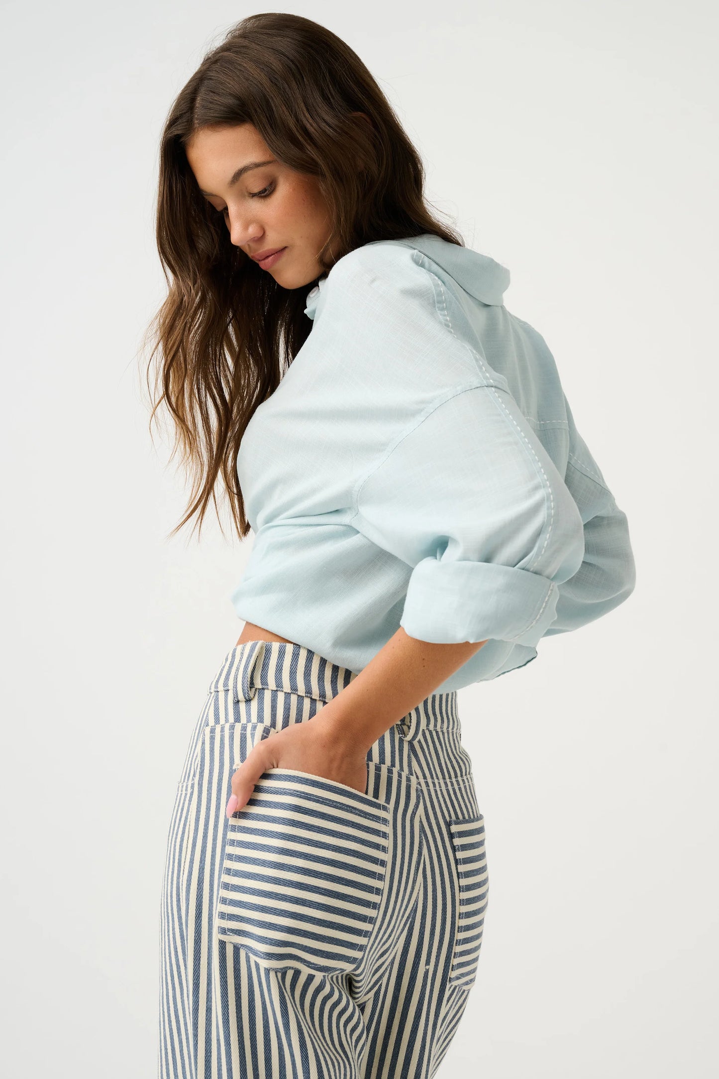 Sylas Jean - Stripe Denim - Cartel & Willow