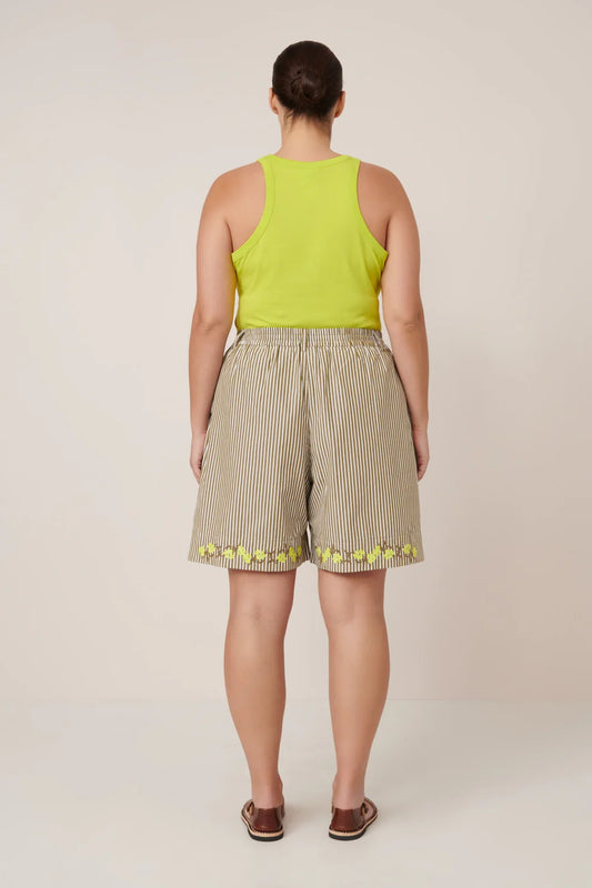 Wildflower Shorts - Treetop Stripe