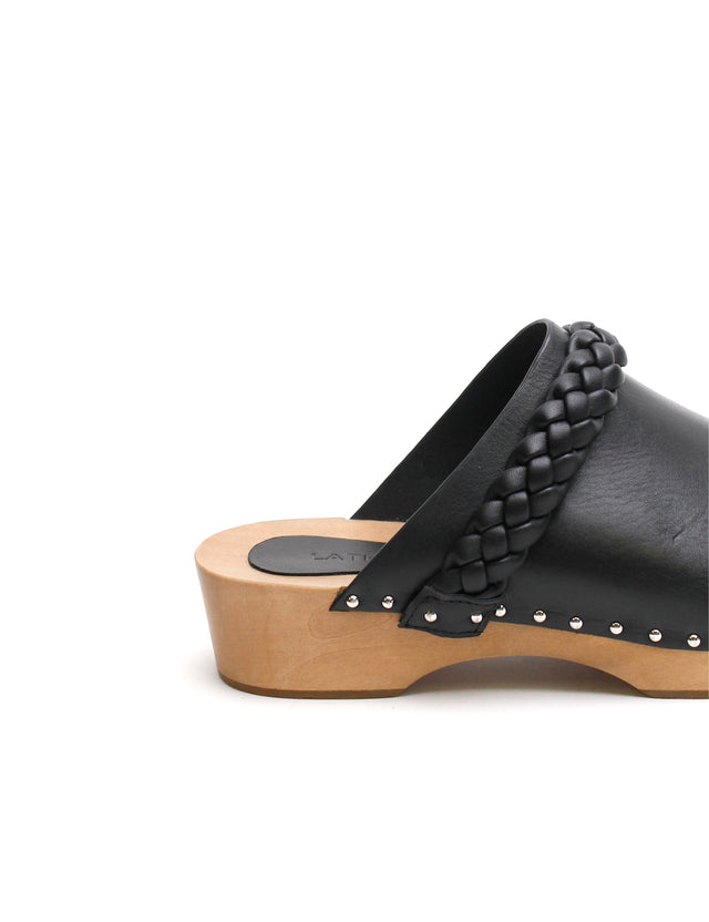 Anika Wooden Clog - Black