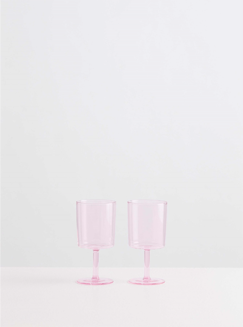 2 Wine Glasses - Pink