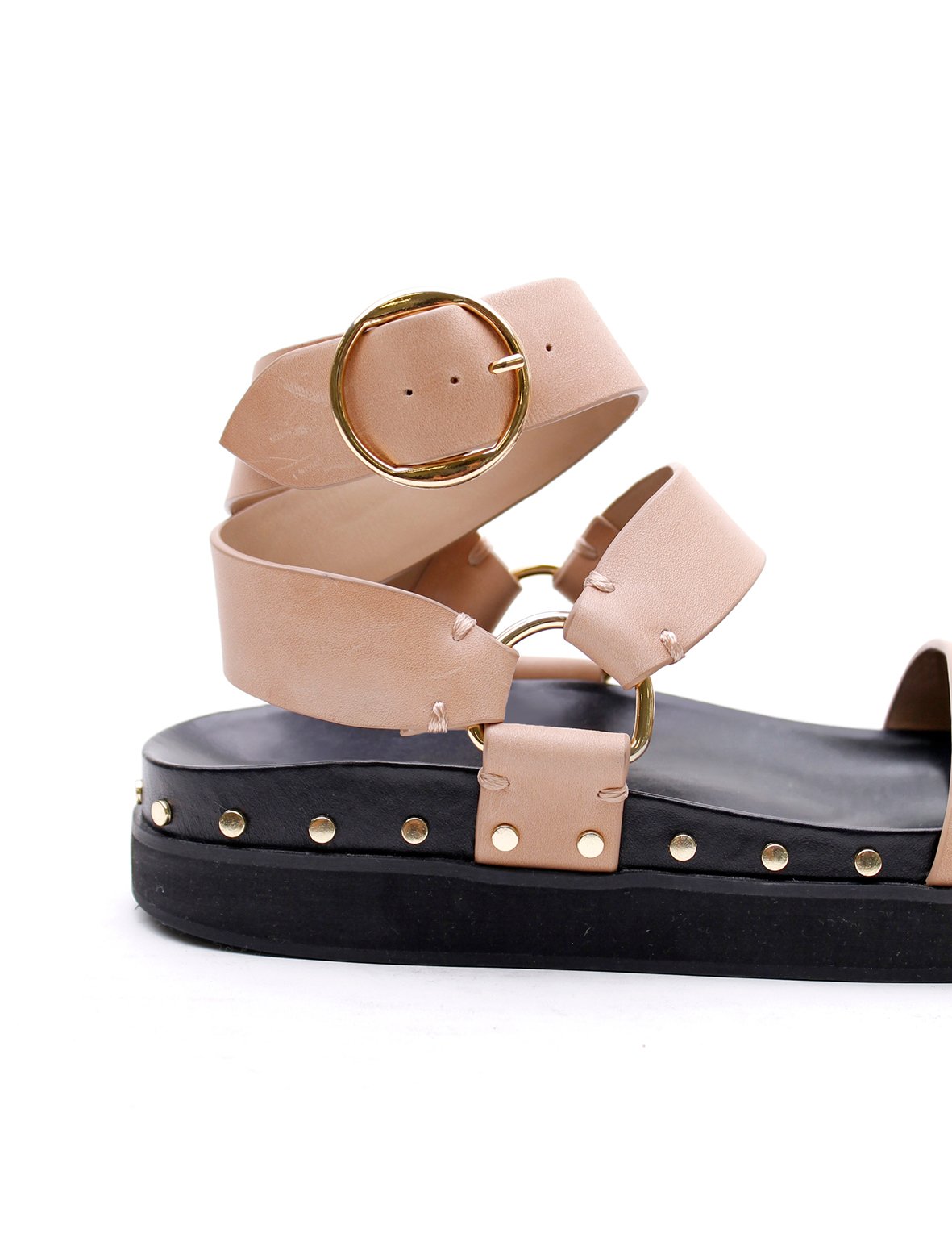 Studded Sandal - Nude