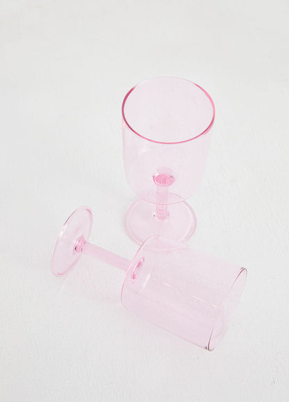 2 Wine Glasses - Pink