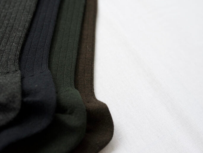 Nishiguchi: Praha Merino Wool High Sock - Charcoal