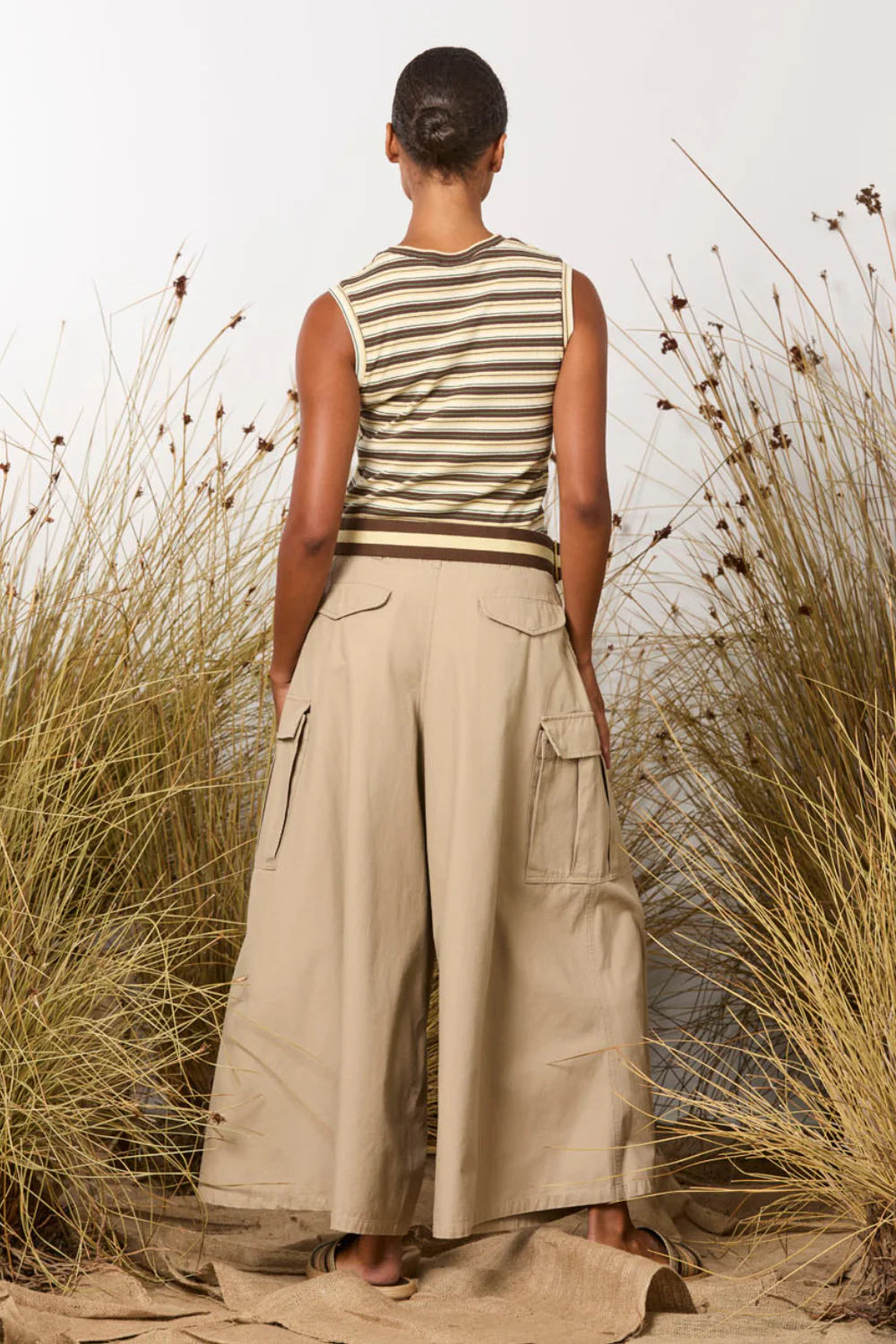Violet Tank  - Yellow/Brown Stripe