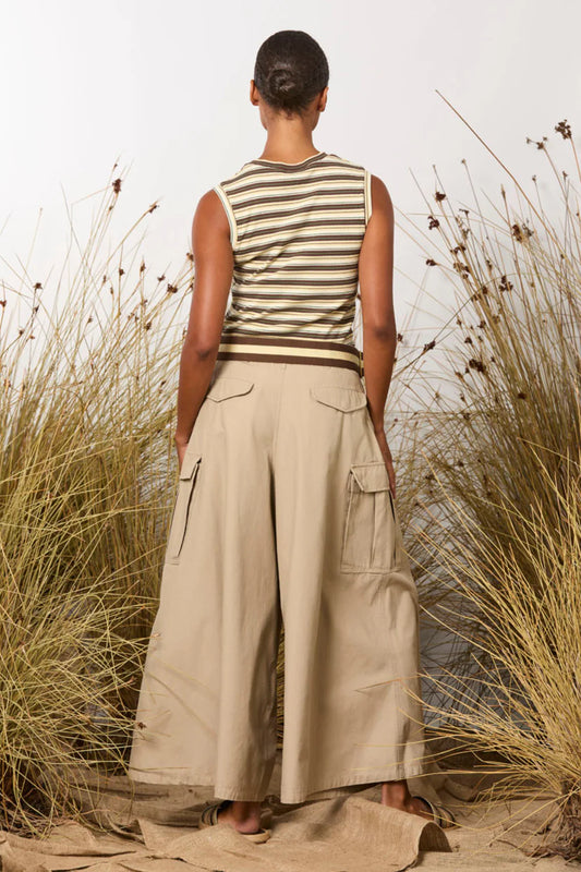 Violet Tank  - Yellow/Brown Stripe