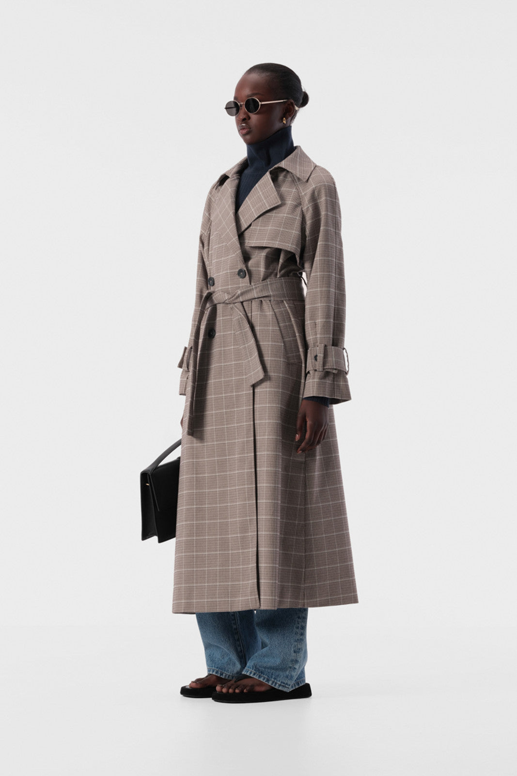 Freja Trench - Chocolate Check