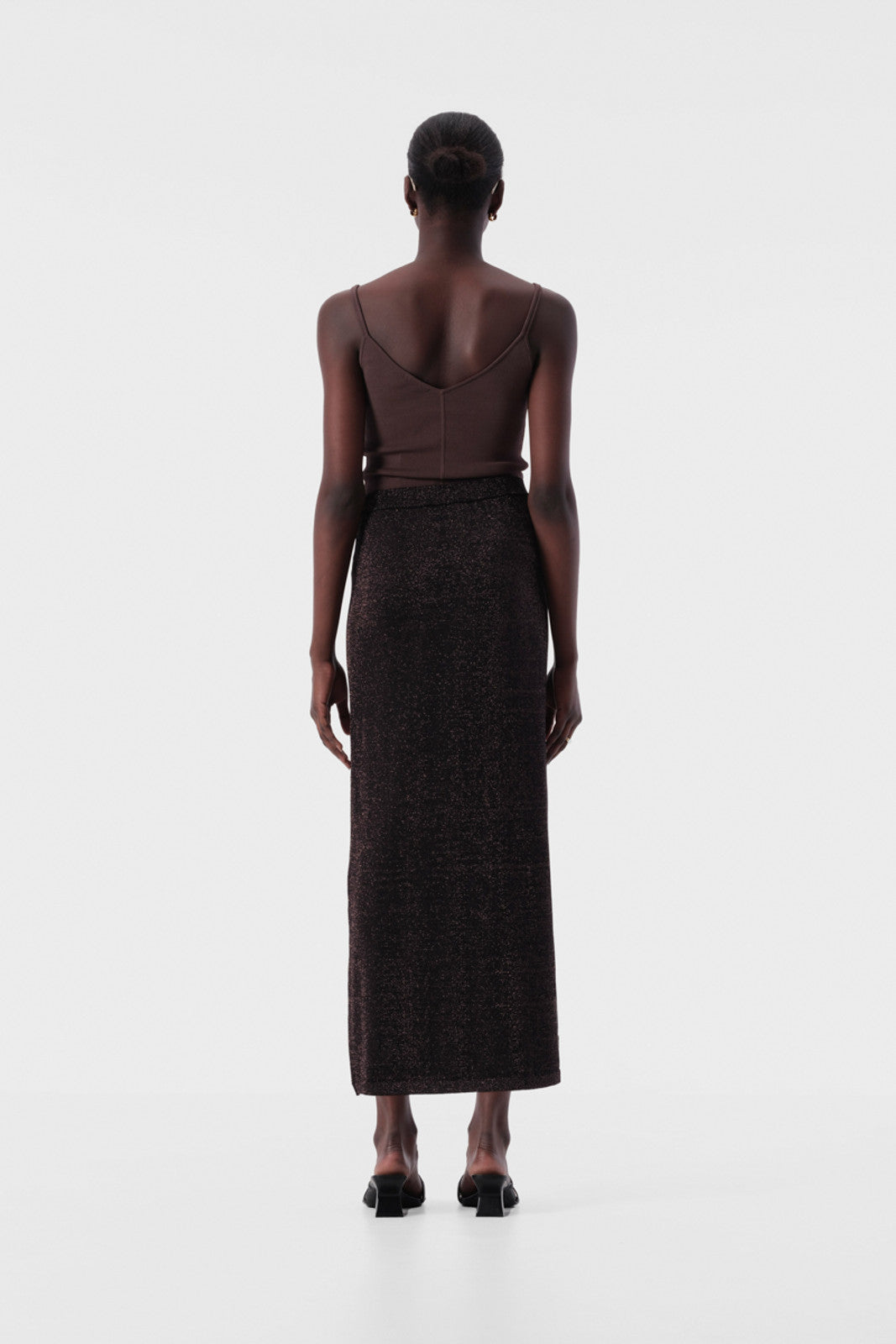Thelma Knit Skirt - Copper Lurex