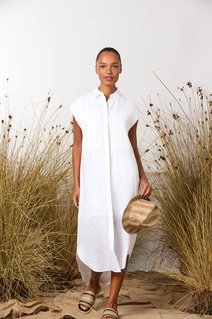 Bobby Pins Shirt Dress - White