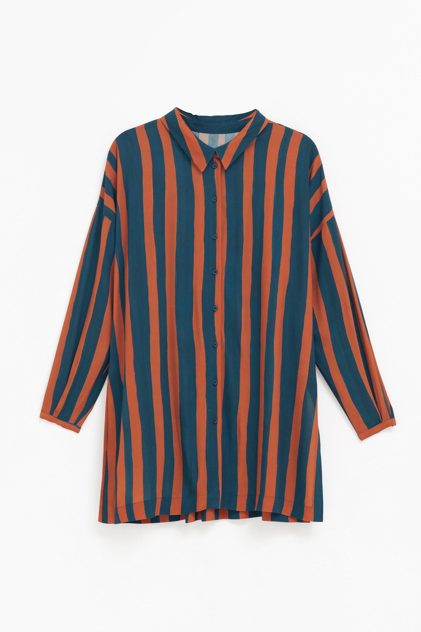 Tilbe Shirt - Bronze / Teal Paint Stripe