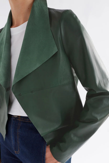Fine Leather Jacket - Milan Green