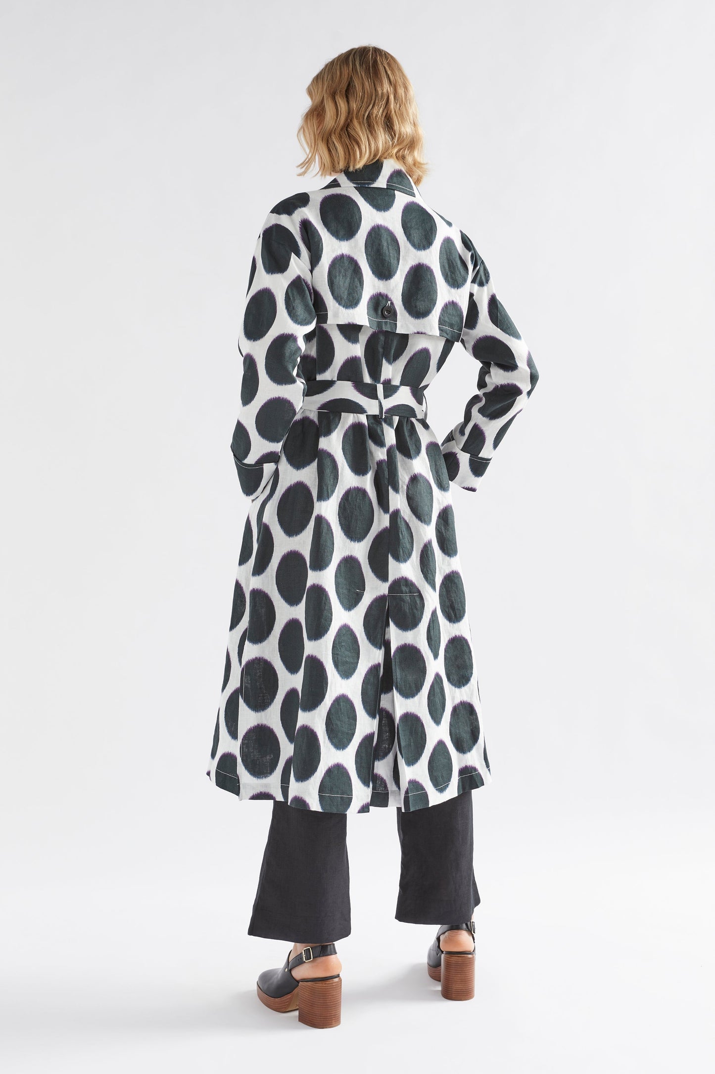 Ero Linen Trench Coat - Soft Spot Print