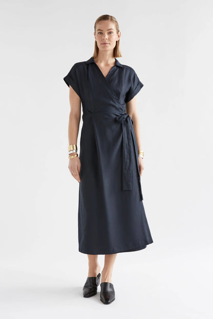 Minnen Wrap Dress - Space Blue